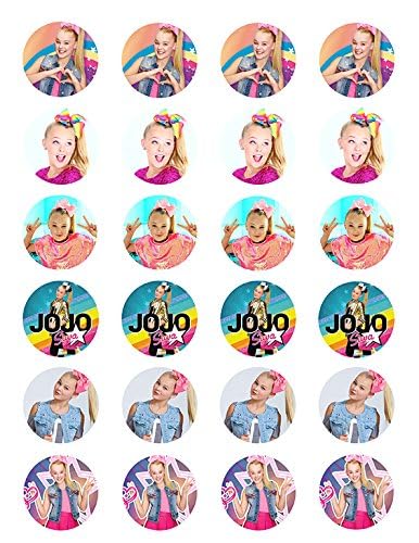 Jojo Siwa Cupcake-Topper, essbares Zuckerguss-Motiv, 2 Dutzend von Whimsical Practicality