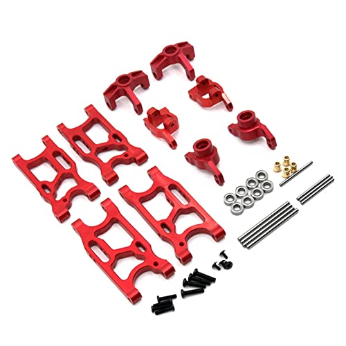 Whisverse Für Wltoys 144001 124016 124017 124018 124019 Metall Upgrade Hinter Arm Lenkung Becher Bedienung C Sitz RC Auto Teile ZubehöR, Rot von Whisverse