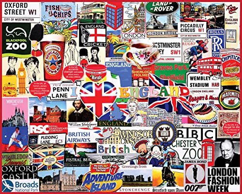 White Mountain - I Love England, 1000 Teile Puzzle, England Puzzle, Großbritannien von White Mountain