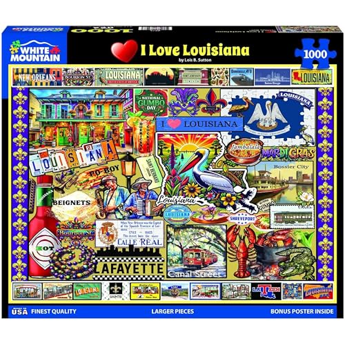 White Mountain I Love Louisiana Puzzle 1000 Teile Vintage Puzzle für Erwachsene und Familien White Mountain I Love Louisiana Puzzle 1000 Teile Vintage Puzzle für Erwachsene und Familien von White Mountain
