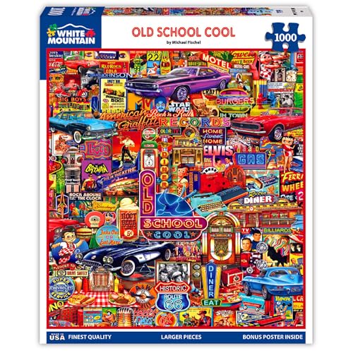 White Mountain Old School Cool Puzzle 1000 Teile Vintage Puzzle für Erwachsene und Familien White Mountain Old School Cool Puzzle 1000 Teile Vintage Puzzle für Erwachsene und Familien von White Mountain