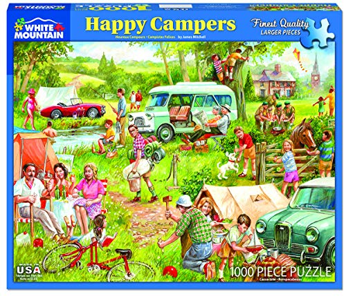 White Mountain Puzzles Happy Campers Puzzle, 1000 Teile von White Mountain