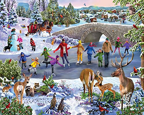 White Mountain Puzzles Skating Pond, 1000 Piece Jigsaw Puzzle von White Mountain