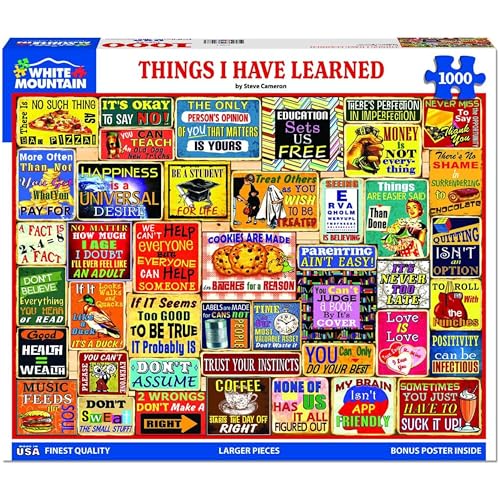 White Mountain Things I Have Learned Puzzle 1000 Teile Vintage Puzzle für Erwachsene und Familien White Mountain Things I Have Learned Puzzle 1000 Teile Vintage Puzzle für Erwachsene und Familien von White Mountain
