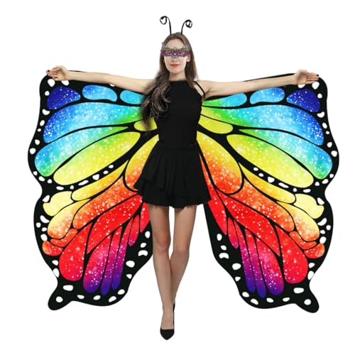 WhiteUniQoon Doppelseitiges Schmetterlings-Kostüm für Damen, Halloween-Kostüme, Erwachsene, Schmetterlingsflügel für Damen, #018, standard WhiteUniQoon Doppelseitiges Schmetterlings-Kostüm für Damen, Halloween-Kostüme, Erwachsene, Schmetterlingsflügel für Damen, #018, standard von WhiteUniQoon