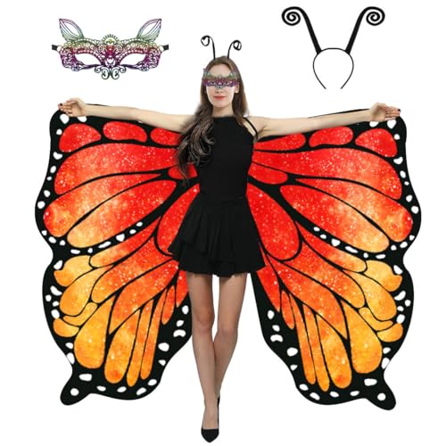 WhiteUniQoon Doppelseitiges Schmetterlings-Kostüm für Damen, Halloween-Kostüme, Erwachsene, Schmetterlingsflügel für Damen, #019, standard WhiteUniQoon Doppelseitiges Schmetterlings-Kostüm für Damen, Halloween-Kostüme, Erwachsene, Schmetterlingsflügel für Damen, #019, standard von WhiteUniQoon