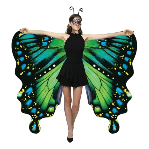 WhiteUniQoon Doppelseitiges Schmetterlings-Kostüm für Damen, Halloween-Kostüme, Erwachsene, Schmetterlingsflügel für Damen, 020, standard WhiteUniQoon Doppelseitiges Schmetterlings-Kostüm für Damen, Halloween-Kostüme, Erwachsene, Schmetterlingsflügel für Damen, 020, standard von WhiteUniQoon