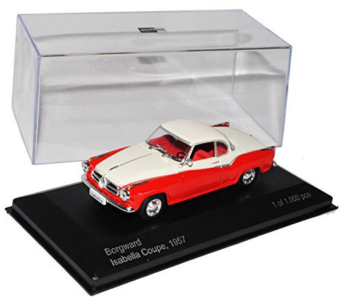 Whitebox Borgward Isabella Coupe Rot Weiss 1954-1961 1/43 Modell Auto von Whitebox