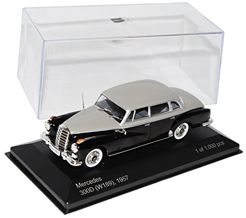 Whitebox Mercedes-Benz 300d W189 Adenauer Schwarz Silber 1957-1962 1/43 Modell Auto mit individiuellem Wunschkennzeichen von Whitebox