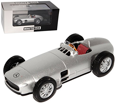 Whitebox Mercedes-Benz W196 Silber 1954 Basis Stromlinienvariante 1/43 Modell Auto mit individiuellem Wunschkennzeichen von Whitebox