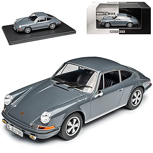 Whitebox Porsche 911 S Urmodell Coupe Grau 1963-1973 1/24 Modell Auto mit individiuellem Wunschkennzeichen von Whitebox