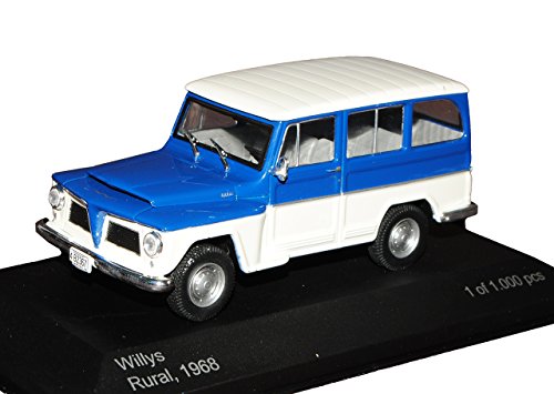 Whitebox Willys Rural Weiss Blau 1968 1/43 Modell Auto mit individiuellem Wunschkennzeichen von Whitebox