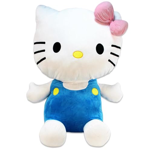 Hello Kitty Stofftier XXL – 81 cm, Füllung aus recyceltem Material, kuschelig weich, gestickte Augen (Blau) von Whitehouse Leisure International Ltd.