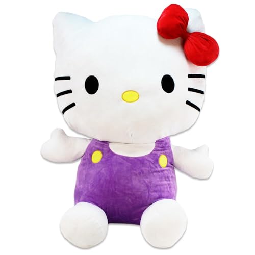 Hello Kitty Stofftier XXL – 81 cm, Füllung aus recyceltem Material, kuschelig weich, gestickte Augen (Lila) von Whitehouse Leisure International Ltd.