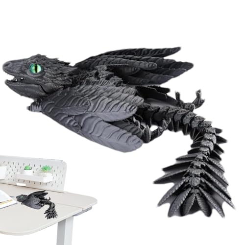 3D-gedrucktes Drachenspielzeug, 3D-gedrucktes Drachenspielzeug - fliegender Drache mit beweglichen Multi-Gelenk-Federdetails | sensorisches und bewegliches Spielzeug, bewegliches Tiermodell, von Whnbuij