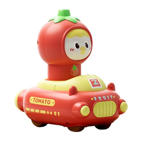 Baby Spielzeugautos - Cartoon Wind -up Autos, Kinder Press zum Auto | Cartoon Fruit Themed Press aktiviertes Autospielzeug mit 360-Grad-rotierenden Kopf, interaktives Lernspiel für Osterkorb Stuffers von Whnbuij