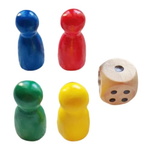 Brettspielstücke - Holzzähler, Mini -Figuren | Wooden 4 Chess -Stücke Spiel Bauern mit 1 Würfel, Verschiedene Ersatzkomponenten für Klassische Sets, langlebige Spiele -Token für Reisespiele Brettspielstücke - Holzzähler, Mini -Figuren | Wooden 4 Chess -Stücke Spiel Bauern mit 1 Würfel, Verschiedene Ersatzkomponenten für Klassische Sets, langlebige Spiele -Token für Reisespiele von Whnbuij