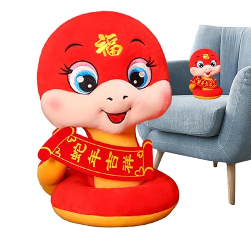 Chinesisches Schlangen-Plüschtier,2025 Schlangen-Maskottchen-Stofftier - Plüsch Neujahr Puppe Schlange Stofftier Anhänger Puppe,Glücksschlange, Plüschtier, Schlange, Neujahrsspielzeug, chinesische Neu von Whnbuij