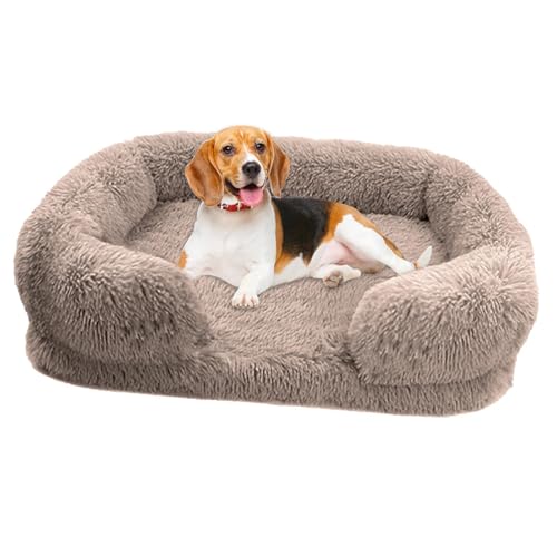 Große Hundebetten – Plüsch-Hundebett, gemütliches Katzennest | Elastisches orthopädisches Haustiersofa, Couchbett mit abnehmbarem, waschbarem Bezug, weicher, flauschiger Oberfläche und rutschfester Un von Whnbuij