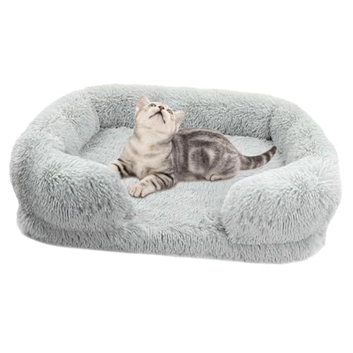 Große Hundebetten – Plüsch-Hundebett, gemütliches Katzennest | Elastisches orthopädisches Haustiersofa, Couchbett mit abnehmbarem, waschbarem Bezug, weicher, flauschiger Oberfläche und rutschfester Un von Whnbuij