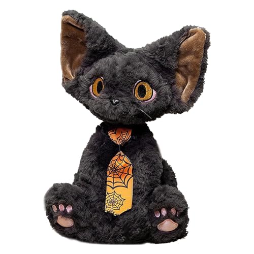 Katze Stofftier,Katzenplüschpuppe - 11,8 Zoll große Halloween-Katzenpuppe | Verspielter Begleiter, niedliche Plüschtier-Dekoration, Schreibtisch-Ornament für Bett, Sofa, Wohnzimmer, Schlafzimmer von Whnbuij