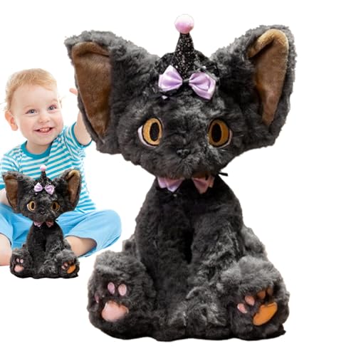 Katzenplüschpuppe,Katzenstoffpuppe, 11,8 Zoll große Halloween-Katzenpuppe, Verspielter Begleiter, niedliche Plüschtier-Dekoration, Schreibtisch-Ornament für Bett, Sofa, Wohnzimmer, Schlafzimmer von Whnbuij