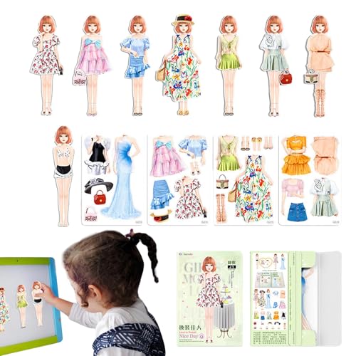 Magnetische Papierpuppen – Papierpuppen zum Anziehen, magnetische Kleidungspuzzle | Playtime Puppen aus magnetischem Papier für Prinzessin, Simulationsspielanzug, kreatives Modekleid von Whnbuij