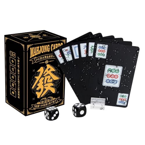 Mahjong-Kartenspiel – tragbares Mahjong-Solitär-Spiel, Mahjong-Karten, geeignet für Reisen | Western Mahjong-Kacheln, Kartenspiele, Varianten von Mahjong-Karten für Spaß von Whnbuij