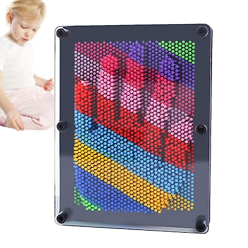 Pin Art Board - 3D-Handabdruckspielzeug, Pin Art Board Impression Toy | Premium-Regenbogen-3D-Pin-Art-Spielzeug, Regenbogen-3D-Pin-Spielzeug für Kinder, sensorisches, lustiges und kreatives Pin-Art-Sp von Whnbuij