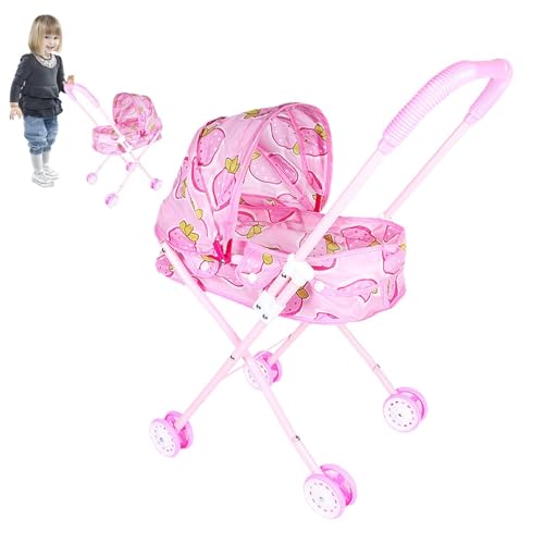 Puppenwagen für Babys – 2-in-1 realistisches Puppenwagen-Spielzeug, umwandelbare Kinderwagen-Tragetasche | Einzigartiger, authentischer Puppenwagen mit großem Fassungsvermögen, verstellbare Kinderwage von Whnbuij