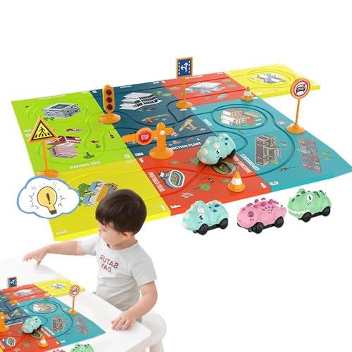 Puzzle-Track-Auto-Spielset, Puzzle-Track-Play-Spielzeugfahrzeug - Lernspielzeug für kritisches Denken,Kreativer Zusammenbau von Elektroauto-Schienenspielzeug, lustiges Entwicklungsspielzeug für Kinder von Whnbuij