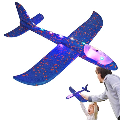 Schaumstoffflugzeug – 48 cm großes Segelflugzeug, leuchtendes Kinder-Flugzeugspielzeug, Schaumstoff-Flugzeuggleiter | Aufregendes, leicht zu fliegendes Flugzeugspielzeug mit Rumpf und Flügeln, Flugzeu von Whnbuij