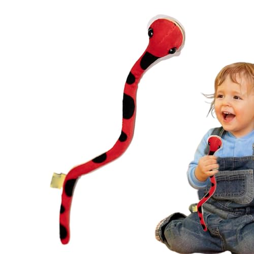 Schlangen-Plüschtier – Schlangenpuppe mit flexiblen Gelenken, weiches, kuscheliges Schlangen-Plüschtier zum Aufhängen | 36 cm große, hautfreundliche, ausgestopfte Schlangen-Handgelenkpuppe mit aufhäng von Whnbuij