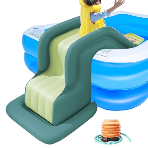 Schwimmbadrutsche – aufblasbare Poolwasserrutsche, Poolschwimmer-Wasserrutsche | 78,74 x 31,5 x 33,46 Zoll robustes, kippsicheres Wasserpark-Rutschenspielzeug, Sommerrutschenspiel für in den Boden ein von Whnbuij