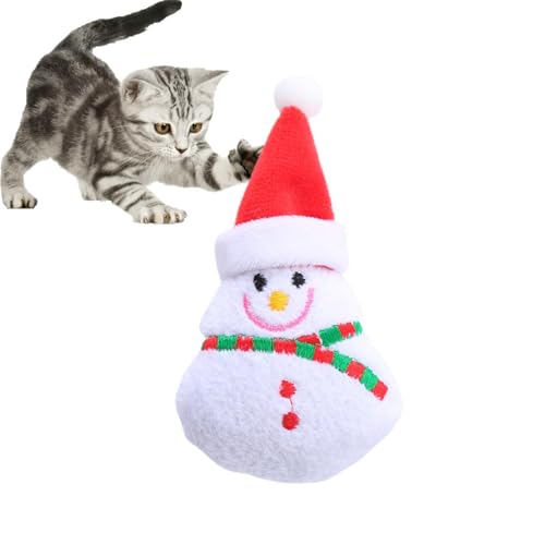 Weihnachts-Katzenminze-Spielzeug – Festliches Katzenminze-Stofftier, Katzenspielzeug aus der Weihnachtskollektion | Katzenminze-Strumpf mit Weihnachtsmotiv, Plüsch, interaktives Weihnachts-Katzenstick von Whnbuij