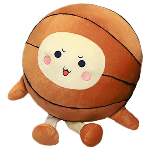 Whnbuij Basketball-Plüsch,Plüsch-Basketball-Spielzeug,Süße Plüschkissenpuppe - Weiche Plüsch-Basketballtiere mit Füßen, Stofftiere, gefüllte Basketball-Plüschpuppenspielzeug für Jungen und Mädchen von Whnbuij