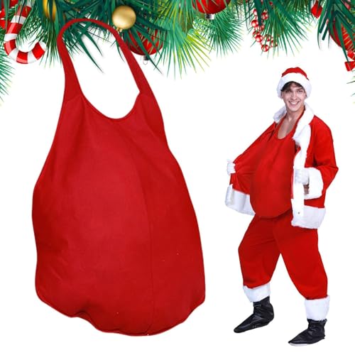 Whnbuij Gefälschter gepolsterter Weihnachtsmann-Bauch – Weihnachts-Weihnachtsmann-Plüschbauch, Weihnachtsmann-Bauch-Stofftierzubehör | von Whnbuij