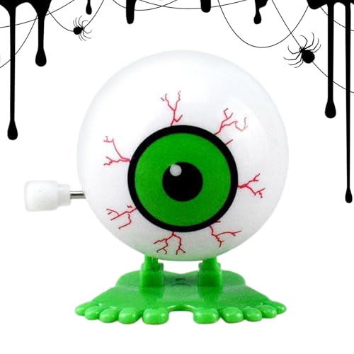 Whnbuij Halloween-Aufziehspielzeug,Halloween-Aufziehspielzeug für Kinder,Lustiges Augapfel-Uhrwerk - Kleine Neuheitsspielzeuge, Halloween-Leckereien-Preise, Desktop-Dekoration, Horror-Requisiten von Whnbuij