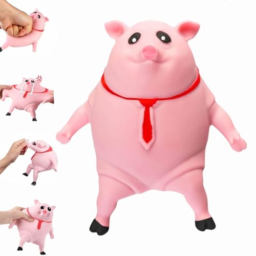 Anti Stress Schwein Rosa, Stress Schwein Stress Spielzeug, Schweine Antistress Spielzeug, Kreatives Dekompressions Piggy, Squishy Squeeze Toys Fidget Toys für Kinder Erwachsener (Große:14*14CM) von Whnnssw