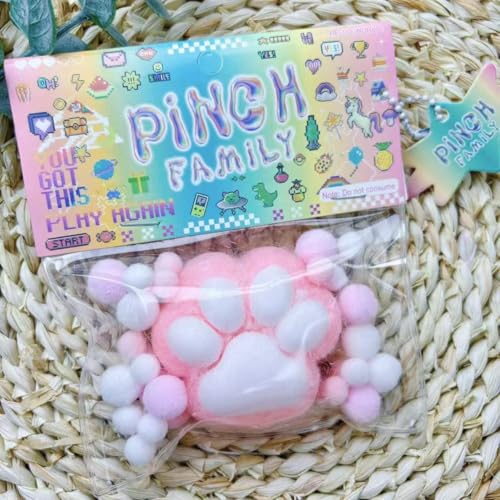 Cat Paw Anti Stress Ball, 2024 Neu Squeeze Spielzeug, Katzenpfoten Quetschspielzeug mit Bällen Lustig, Sensory Toys, Funny Squeeze Antistressball Erwachsene, Squishy Toy (E) von Whnnssw