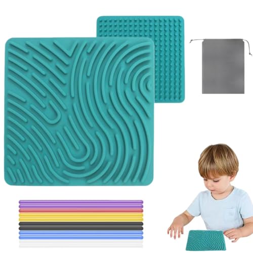 Sensorik Activity Board, Sensorisches Aktivitätsbrett für Kinder, Doppelseitiges Silikon Beruhigungsspielzeug Beschäftigte Kinderbretter Für Die Feinmotorik Hilft Stress Und Anspannung Abzubauen (C) von Whnnssw