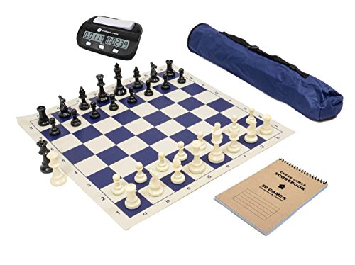 Wholesale Chess Basic Club Schachspiel mit Spielstand und Uhr, Blau von Wholesale Chess