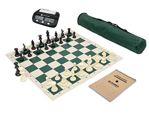 Wholesale Chess Basic Club Schachspiel mit Spielstand und Uhr, Grün von Wholesale Chess