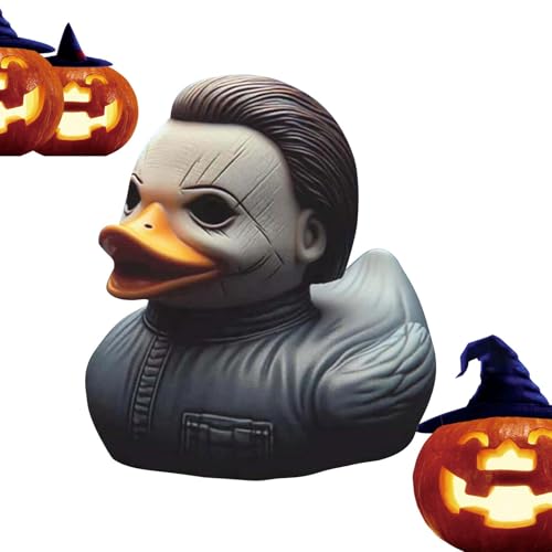 Duckieville Enten Statue Satan Enten Gothic Punk Enten Figur, Horrorfilm Enten Skulptur Ornamente, Halloween Satan Ente Tisch Deko Geschenk Für Gothic-Liebhaber von Whpsiting