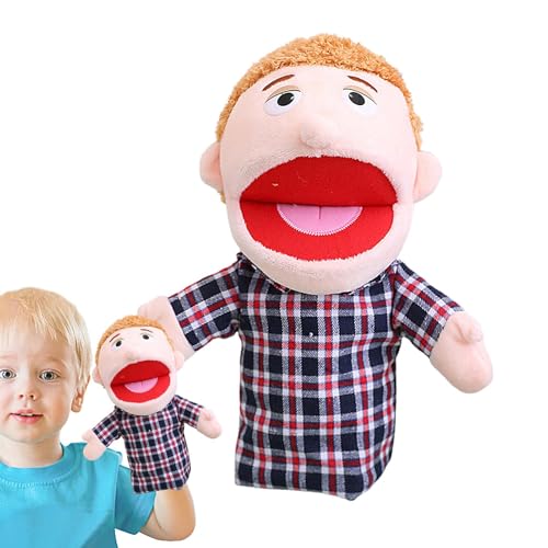 Familien-Plüsch-Handpuppe, Vorschul-Familienpuppe | Schulheimpuppe | Interaktive Rollenspielpuppe, Schulheimpuppe mit beweglichem Mund für Mädchen und von Whpsiting