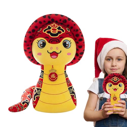 Whpsiting Ausgestopfte Schlangen,Schlangen-Stofftier - 3D chinesische Schlangen-Plüschtiere - Chinesische Neujahrsschlange Kuscheltiere Maskottchen Puppe Chinesische Neujahrsdekoration von Whpsiting