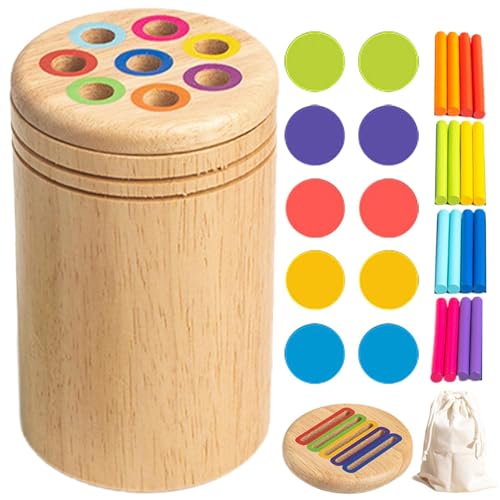 Whpsiting Kinder Montessori Spielzeug Holz Farbe Form Sortierspielzeug, Kinder Sortierspielzeug Sensorisches Feinmotorikspielzeug Für Kinder 12 Bis 36 Monate von Whpsiting