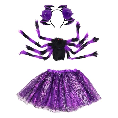Whrcy Halloween Spinnenkostüm - Spider Tierkostüm Für Halloween - Kinder Im Alter 2–15 Jahre Festoutfit Mit Stirnband Für Bühnenperformance Spukhaus Und Cosplay Whrcy Halloween Spinnenkostüm - Spider Tierkostüm Für Halloween - Kinder Im Alter 2–15 Jahre Festoutfit Mit Stirnband Für Bühnenperformance Spukhaus Und Cosplay von Whrcy