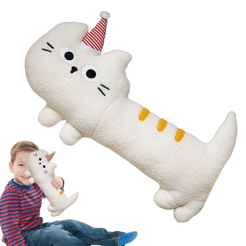 Whrcy Katze Plüschkörperkissen, langes Katzenkörperkissen, Nette Cartoon Animal Doll Kissen, Weihnachtsdekorationen, Spielzeug, kuscheliges Kätzchen Plüschspielzeug für Kinder Mädchen von Whrcy