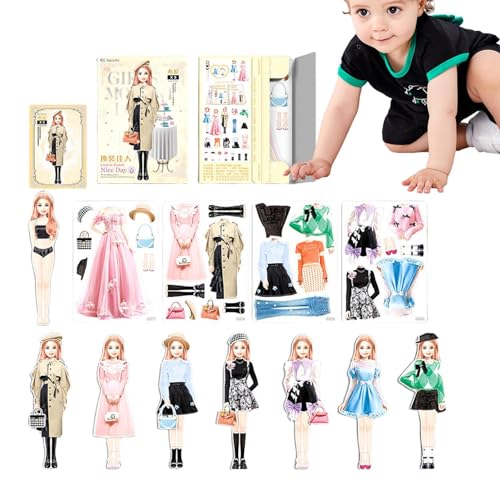 Whrcy Magnetische Papierpuppen, Magnetische Anziehpuppen, Kreatives Puzzle-Spielzeug, Anziehpuppen-Spielzeug, Papierpuppen-Rollenspielspielzeug für Kinder, Mädchen, Teenager, Kleinkinder, Reisen, Whrcy Magnetische Papierpuppen, Magnetische Anziehpuppen, Kreatives Puzzle-Spielzeug, Anziehpuppen-Spielzeug, Papierpuppen-Rollenspielspielzeug für Kinder, Mädchen, Teenager, Kleinkinder, Reisen, von Whrcy